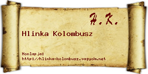 Hlinka Kolombusz névjegykártya